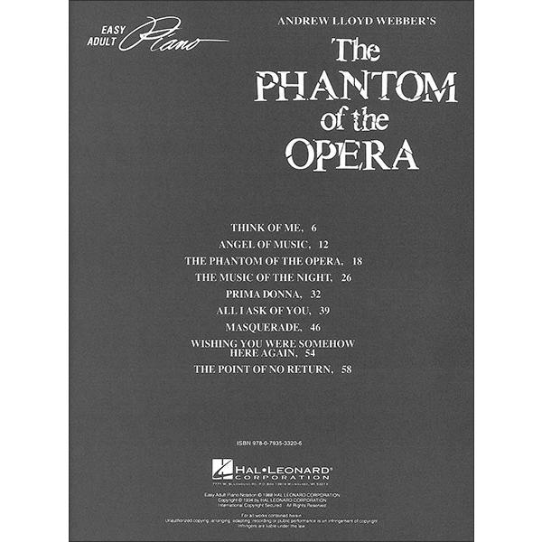 楽譜 オペラ座の怪人（大人向け初級ピアノ）(00001632／ピアノ