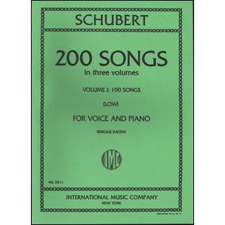 シューベルト200の歌曲集 第1巻（低声用）輸入楽譜 楽譜 シューベルト／200の歌曲集 第1巻（低声用）(INT2011／声楽
