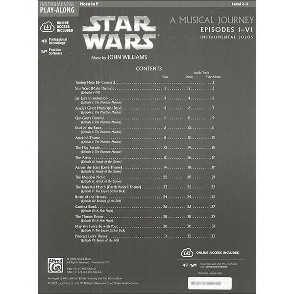 楽譜 スター・ウォーズ(エピソード1-6) / 器楽ソロ(ホルン)(オーディオ