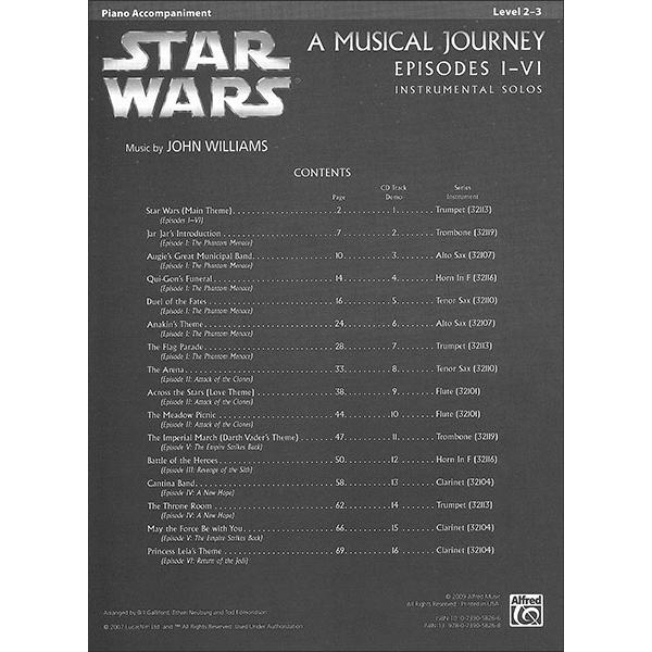 楽譜 スター・ウォーズ（エピソード1-6） ／ 器楽ソロ（ピアノ伴奏