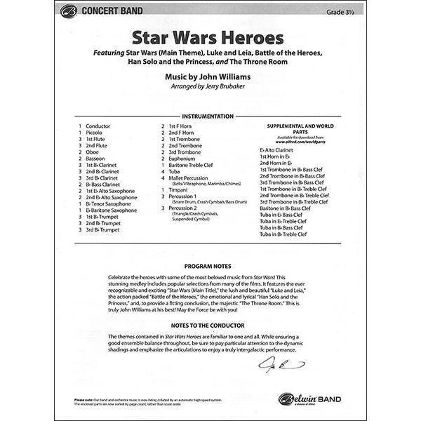 楽譜 「スター・ウォーズ」ヒーロー・メドレー(44931／輸入吹奏楽譜（T