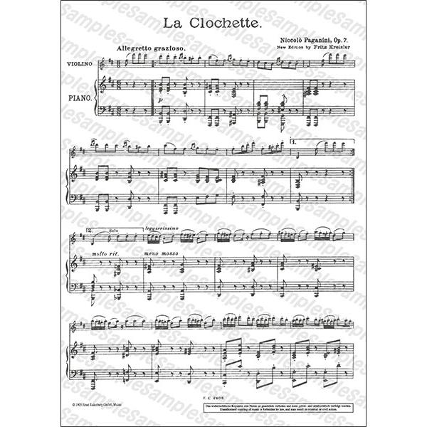楽譜 パガニーニ/ラ・カンパネラ 作品7 (ヴァイオリン協奏曲第2