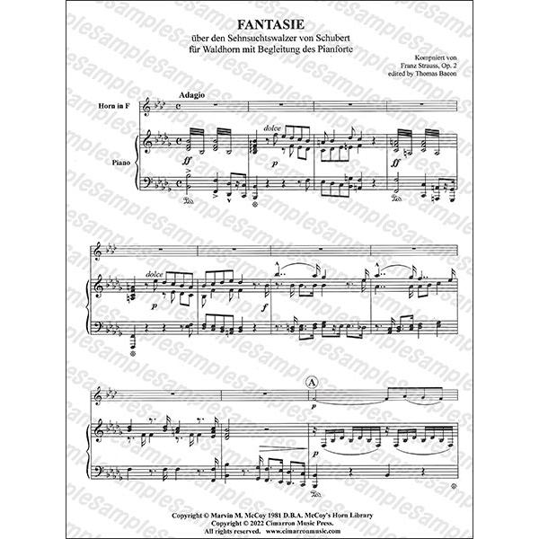 楽譜 F. シュトラウス／幻想曲 作品2 【Horn＆Piano】(【521195