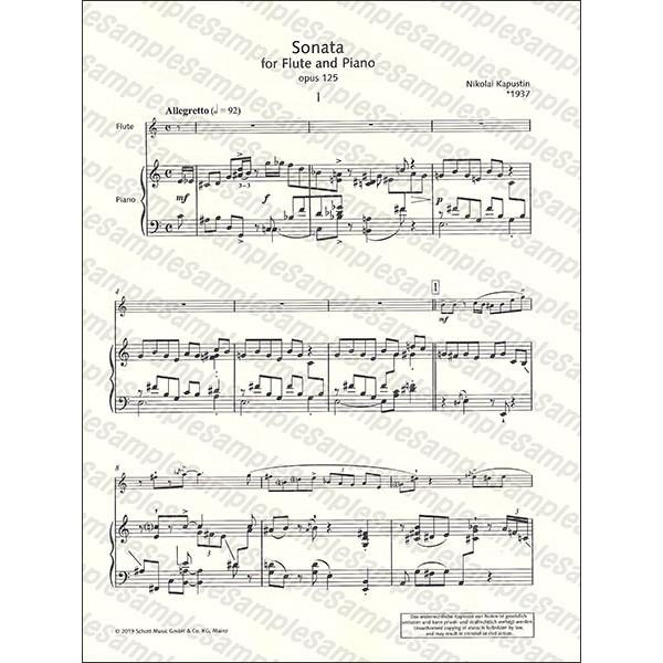楽譜 カプースチン／フルート・ソナタ 作品125(【2159405】／ED 22998 
