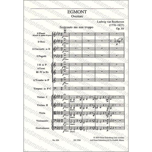 楽譜 ベートーヴェン／「エグモント」序曲 作品84(スタディスコア(小型