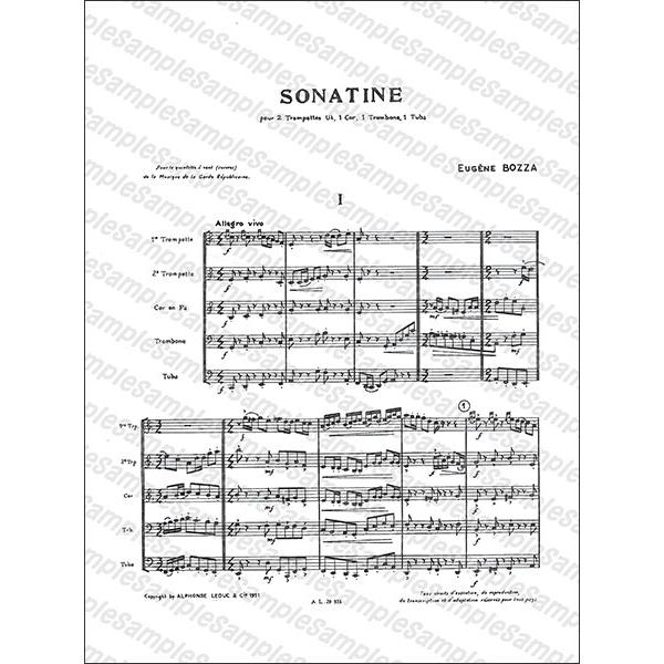 楽譜 ボザ／ソナチネ (金管五重奏のための)(輸入楽譜（T）) : 楽譜 