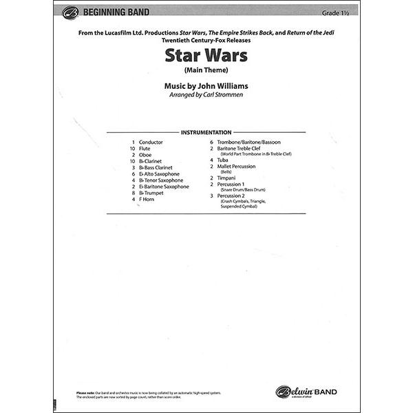 楽譜 スター・ウォーズ (メイン・テーマ)(【1526】／CB9724／輸入