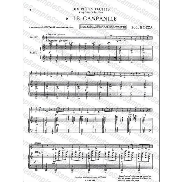 楽譜 ボザ／「10のやさしい小品」より 第2番 ラ・ カンパネラ (レ