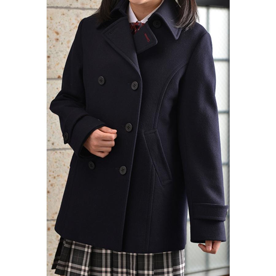 スクールコート ピーコート バックベルト付き 学生コート レディース