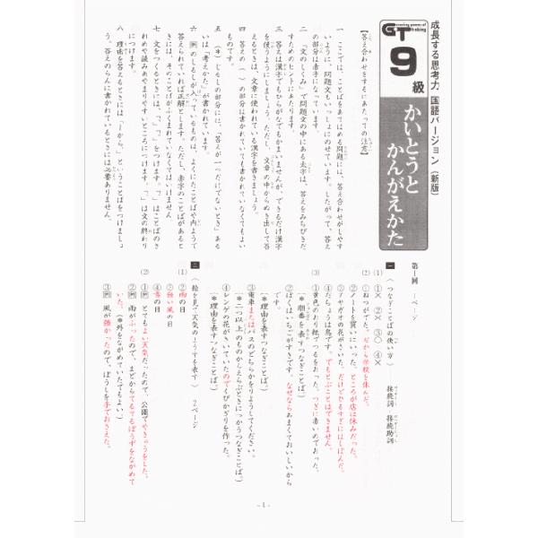 成長する思考力GTシリーズ国語1級 中学受験 読解力 記述力