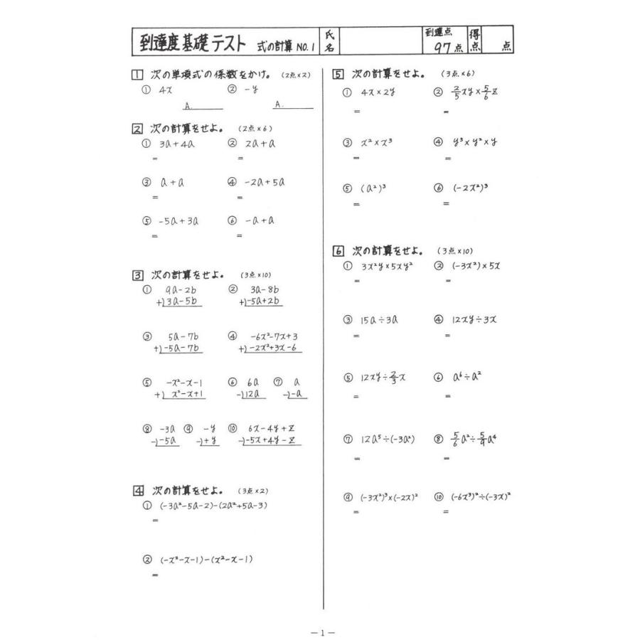 中学数学到達度テスト集中２前期 式の計算 連立方程式 １次関数 Gakurin1244 学林舎 通販 Yahoo ショッピング