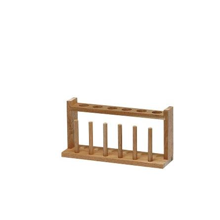 木製試験管立 6本立 大きさ：235×65×82mm 直径18mm以下の試験管に対応