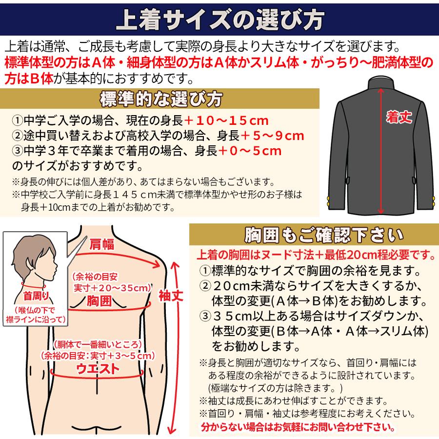 学生服 上着 日本製 ウール20% 東レ 全国標準型 超黒級ナノ A体 学生服 上着 日本製 ウール20% 東レ 全国標準型 超黒級ナノ A体