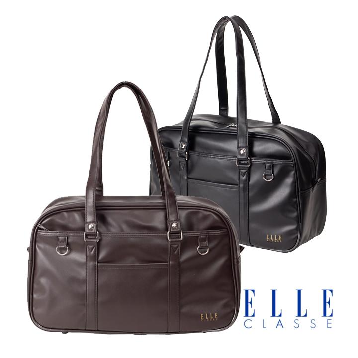 ELLE（エル） ELLE CLASSE 合皮スクールバッグ ブラック/ブラウン 中学