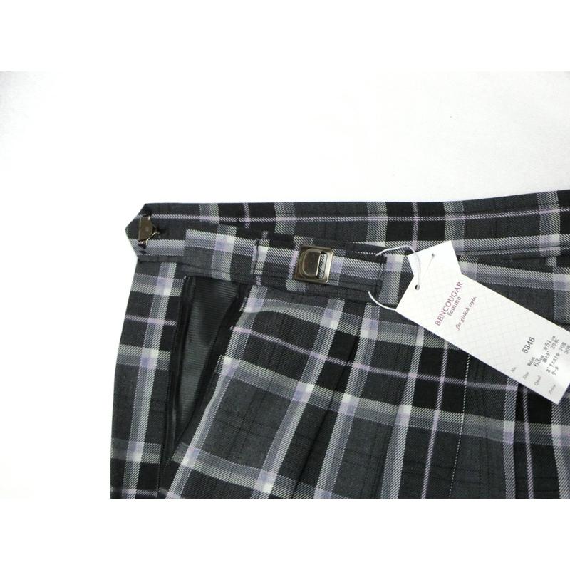 制服 スカート 丈長51 モノトーン×ピンクチェック柄 W63-72 スリー