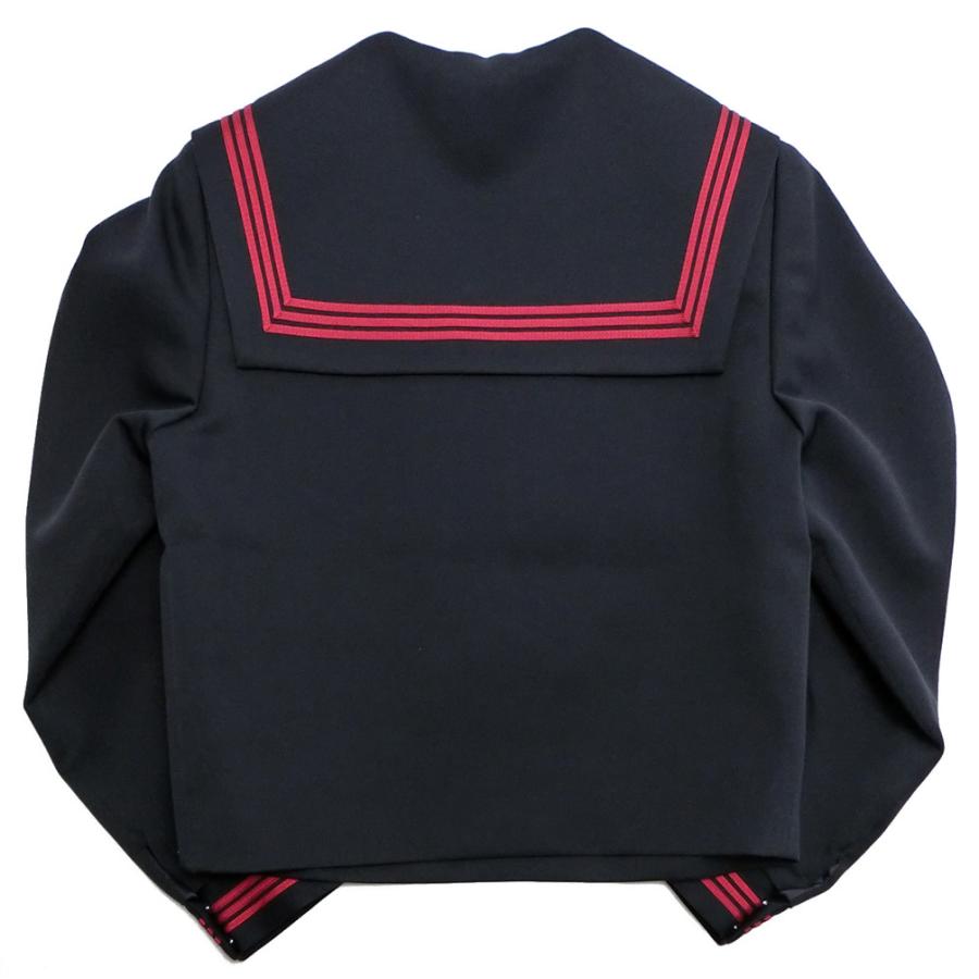 富士ヨット セーラー服 紺 エンジ3本線 冬服 ポリ100％ ウォッシャブル