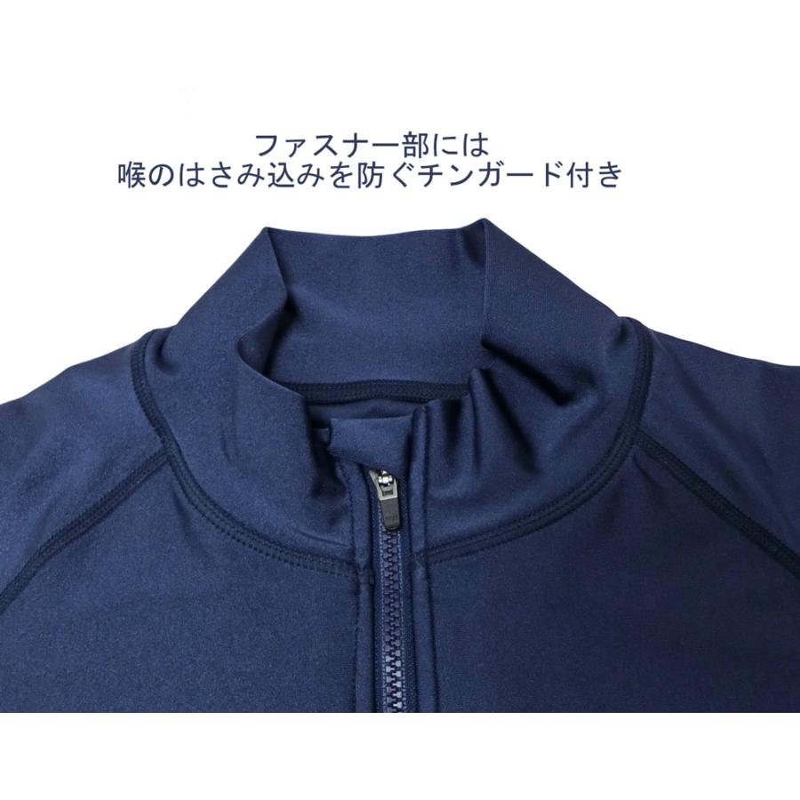 スクール水着 TOPACE 男女兼用 ニュートラル水着 学校指定 長袖トップス ハーフパンツ上下セット S-4L 紺 中学/高校 男子/女子 水泳着の画像
