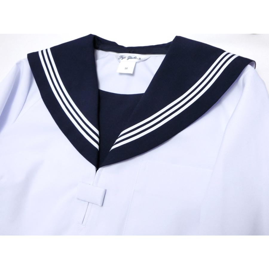 富士ヨット夏用白セーラー服 半袖 紺衿 三本線 18号 A体 H Sl28 18a アイラブ制服 Com 通販 Yahoo ショッピング
