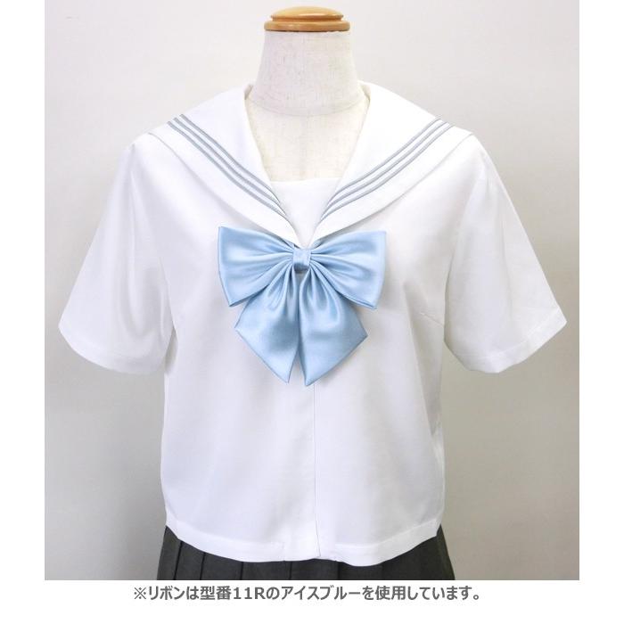 セーラー服 半袖 セーラーブラウス 前開き 白衿/紺衿 S/M/L KURI-ORI