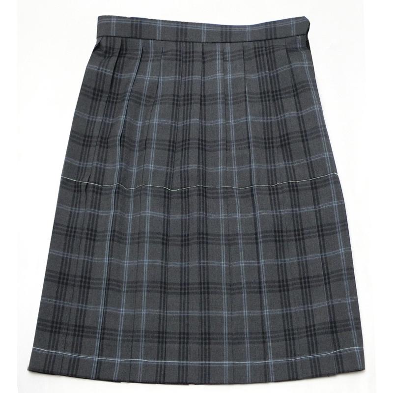 制服 サマースカート 丈長56 グレーチェック柄 W75-85 20本プリーツ 夏