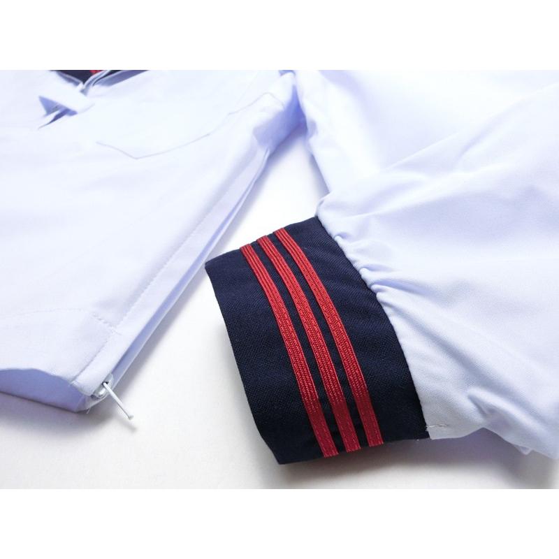 セーラー服 長袖 白身頃 紺衿 赤三本線 夏用 合服 9A-17A 富士ヨット アイラブ制服別注 日本製