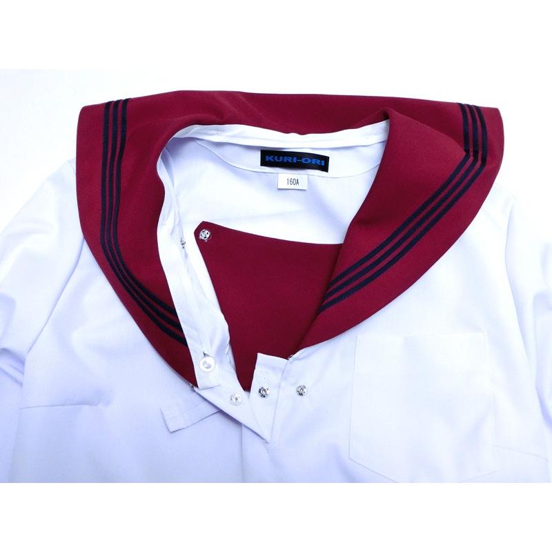 セーラー服 大きいサイズ 長袖 エンジ衿 KURI-ORIクリオリ 合服 夏服
