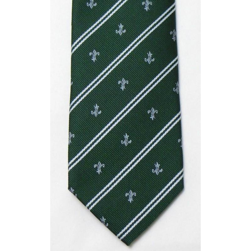 スクールネクタイ ユリクレスト エンジ/グリーン/黒 男女兼用 KURI‐ORI