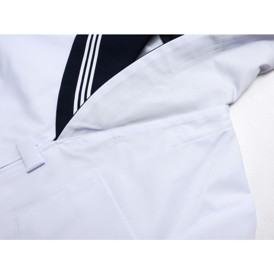 富士ヨット夏用白セーラー服 長袖 紺衿 三本線 18B/19B/20B 大きい特注 