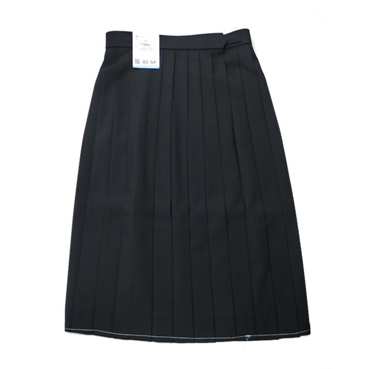 KANKO 制服 スカート 夏用 箱ひだ24本 黒 無地 W60-W85 丈54-63【日本