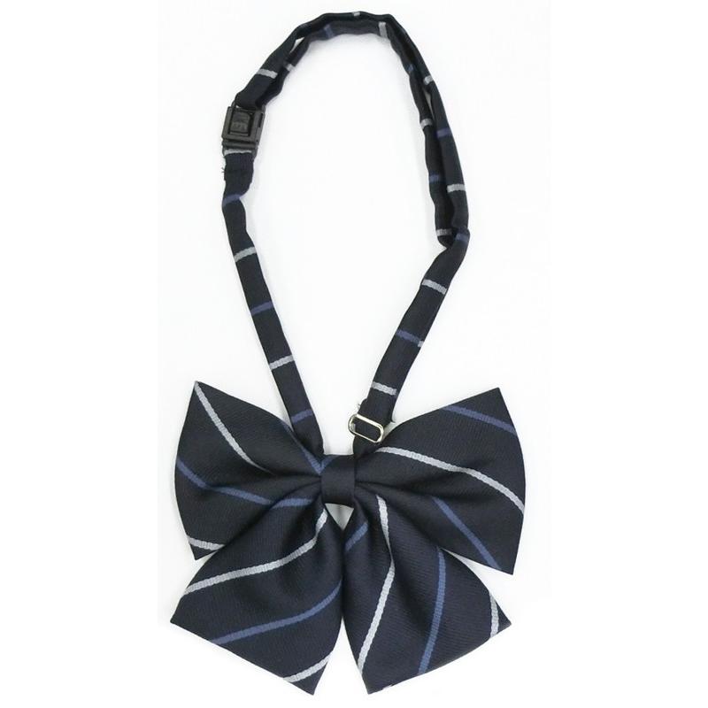 スクールリボン 紺ブルーストライプ柄 巾13 CandySugar キャンディ