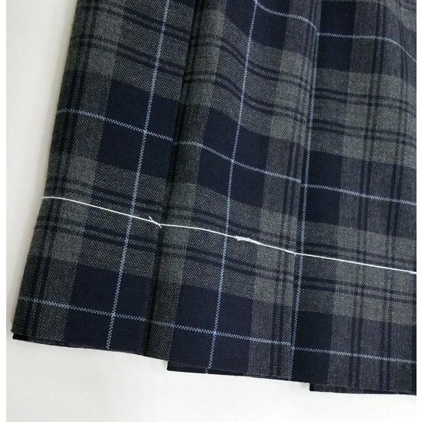 制服 スカート 夏用 グレー×紺チェック 大きいサイズ W75/W80/W85 丈54