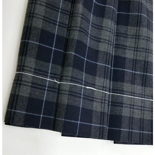 制服 スカート 夏用 グレー×紺チェック 丈W60/W63/W66/W69/W72 丈48