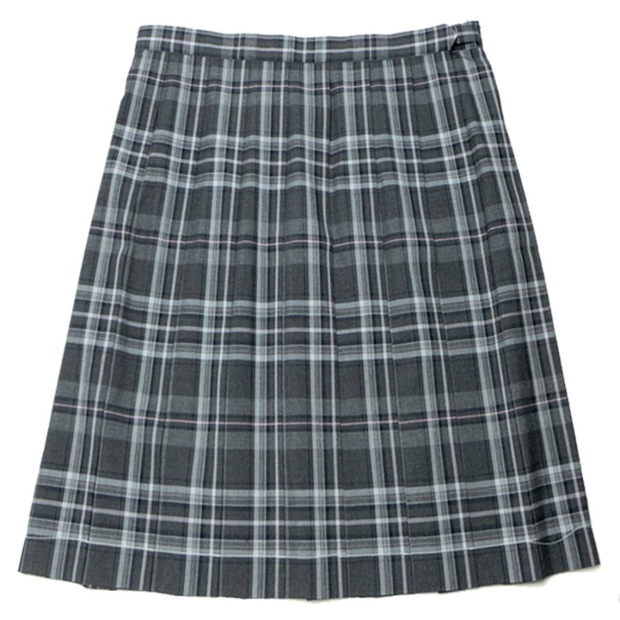 制服 スカート 夏用 KURI-ORIクリオリ 濃淡グレー×ピンクチェック W60