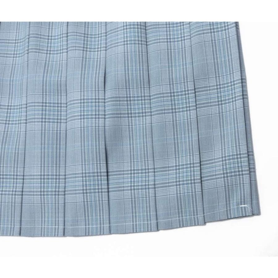 制服 スカート 夏用 サックスチェック W90/W95/W100 丈48 ひざ上丈