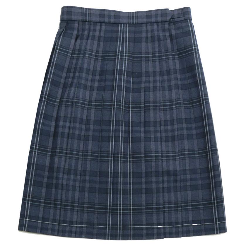 制服 スカート 夏用 ブルーグレーチェック W75-85 丈54ひざ丈/57膝下丈