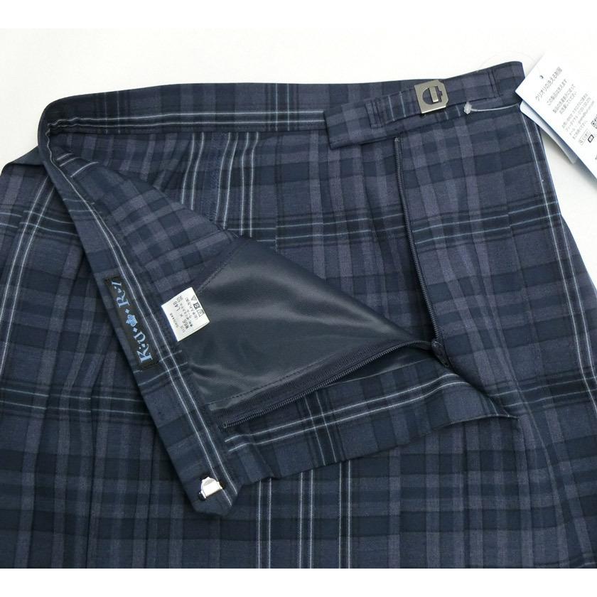 制服 スカート 夏用 ブルーグレーチェック W75-85 丈54ひざ丈/57膝下丈