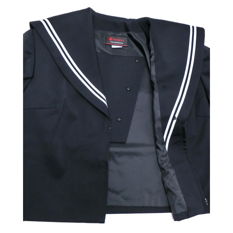 KANKO 【OUTLET】セーラー服 黒×衿白ライン 冬服 前開き 15/15B 7662M