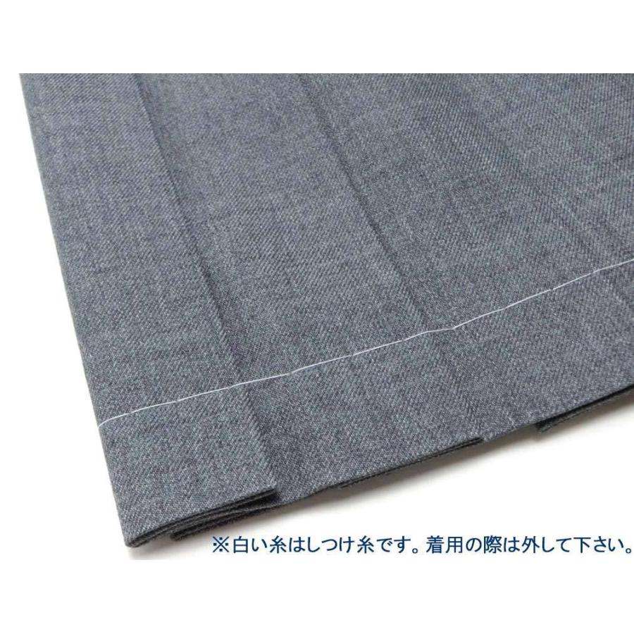 KURI-ORIクリオリ 制服 スカート グレー無地 車ヒダ20本 膝丈 スリー