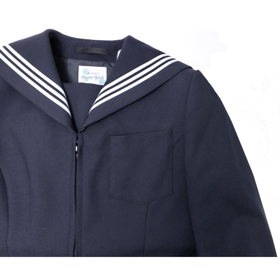 セーラー服 冬服 前開き 白ライン 160A/165A/175A/155B【日本製