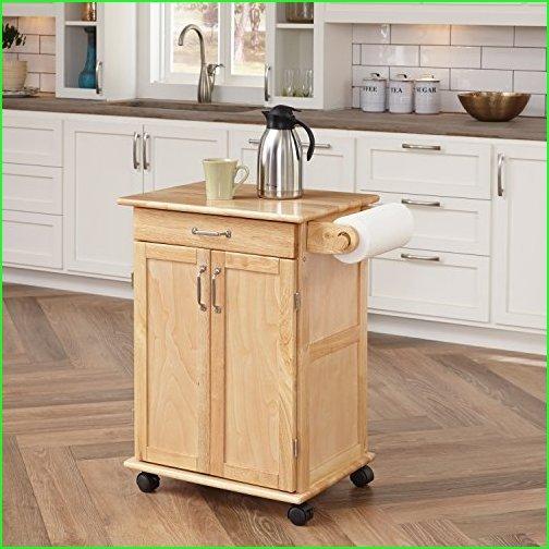 Paneled Door Kitchen Cart with Natural Finish by Home Styles