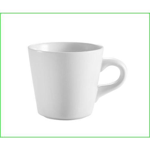 CAC China RCN-1 Clinton Rolled Edge 3-3 4-Inch Super White Porcelain Tall Cup, 7.5-Ounce