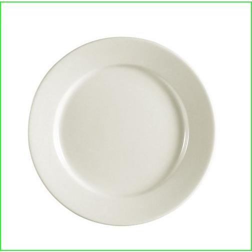 CAC　China　24　Off　9.5-Inch　Box　Rolled　Edge　24,　American　White　Creamy　White　Round　Stoneware　White　PACK　of　9,　Plate,