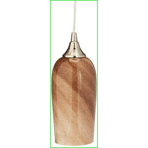 Elk 31137 1-LED Sandstone 1-LED Light Pendant with Hand Blown Glass Shade, by 11-Inch, Satin Nickel Finish