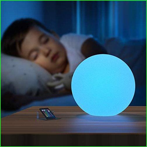 LOFTEK　LED　Dimmable　Cordless　with　12-inch　Fast　Modes　Sphere　Pool　Light,　Lights　Waterproof　Colors　Ball:　Light　Floating　Remote,　Night　16