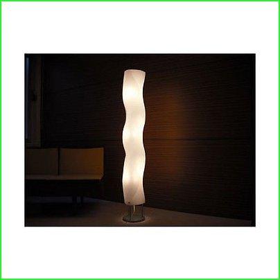 Floor Lamp Jk102l Contemporary Modern Lighting New Decor Design with White Plastic Wave Shade Metal Base for Living Room,Bedroom (LED Bulb p