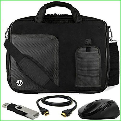 お手軽価格で贈りやすい Dell for Bag Messenger Laptop Black Jet VanGoddy Inspiron/Latitude/ChromeBook/XPS Drive Flash Mouse, Cable, HDMI + Laptops 13.3inch / Windowsノート