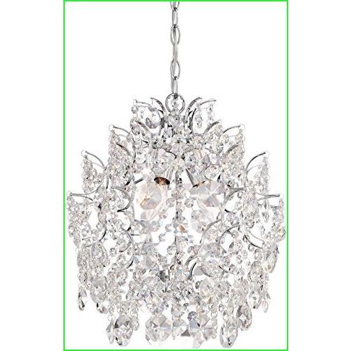 Minka Lavery Crystal Chandelier Pendant Lighting 3150-77, Mini Tier Dining Room, Light, Chrome