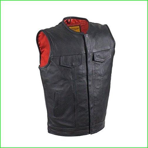 想像を超えての Mens Son Of Anarchy Leather Collarless Motorcycle Club Vest 44 Regular 即納最大半額 Moinmoin Socialmedia De