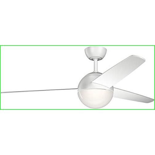 Kichler 300710MWH Bisc 56" Ceiling Fan with LED Light and Wall Control, Matte White LED