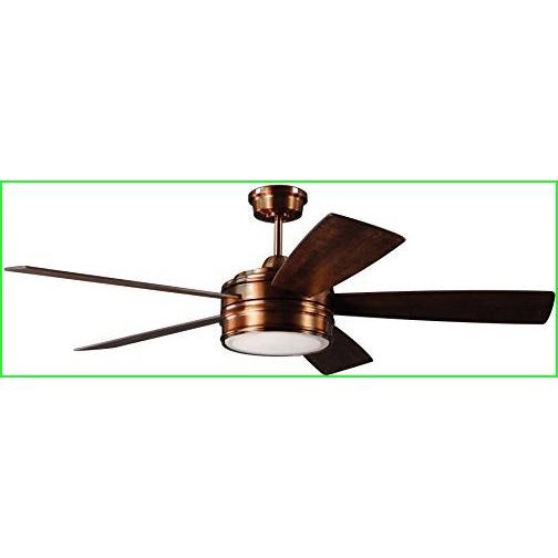 Craftmade Ceiling Fan with LED Light and Remote BRX52BCP5 Braxton Brushed Copper 52 Inch Dimmable
